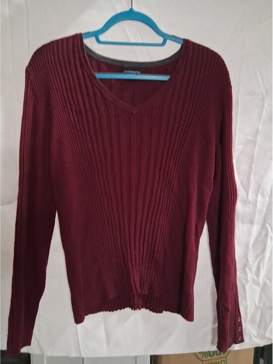 Liz Claiborne Tops - Liz Claiborne Women's Burgundy Sweater Blouse Long Sleeve - Size Extra Large I2